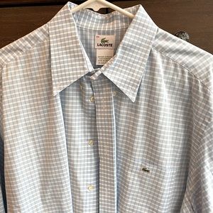 Lacoste LS sleeve baby blue button up